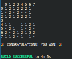 Screenshot of Minesweeper game
